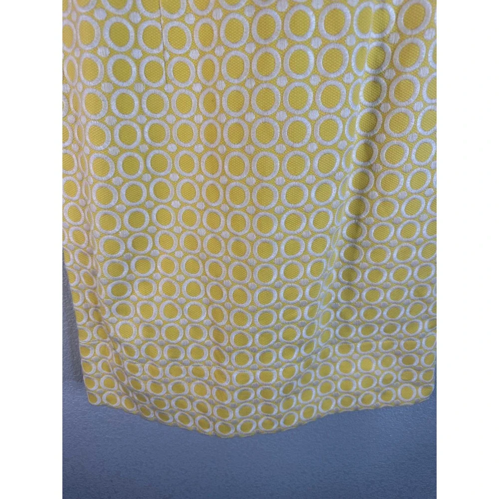 Shoshanna Women's Yellow Geometric Piqué Open Back Sheath Dress Size 4